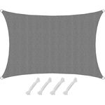 AMANKA 90% UV Schutz: Sonnensegel Rechteckig 1x2m - Wasserdurchlässig & Atmungsaktiv - Viereck Sonnensegel Pergola Sonnensegel Trampolin Sonnenschutz Carport Whirlpool Sonnendach Sonnenschutz Pool