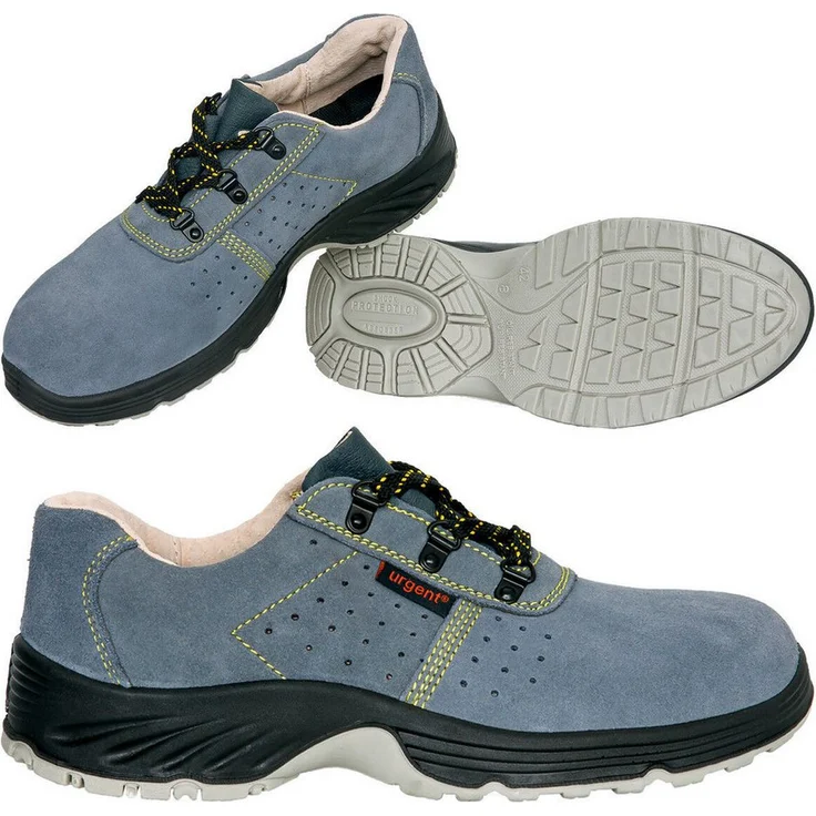 Urgent Arbeitsschuhe Sicherheitsschuhe Halbschuh Schutzschuhe Stahlkappe S1 Arbeitsschuh, Wildleder, Polyurethan Sohle, Schwarz – Bild 1