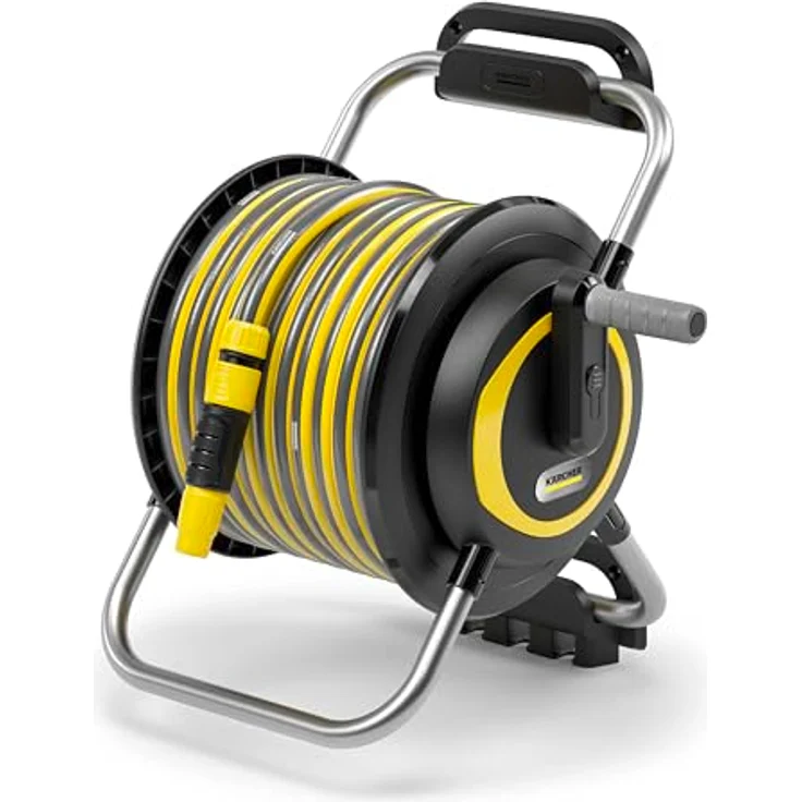 Kärcher Schlauchträger HR 4.30 Set, 2-in-1 Schlauchtrommel und Schlauchhalterung, inkl. 30 m Schlauch und Zubehör, platzsparend, Schwarz – Bild 1
