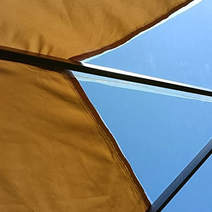Quick Star Pavillon-Ersatzdach 3x3m Sand Clear Top, Polyester 260 g/m² mit Klarsichtfenster und wasserdicht versiegelten Nähten – Bild 6