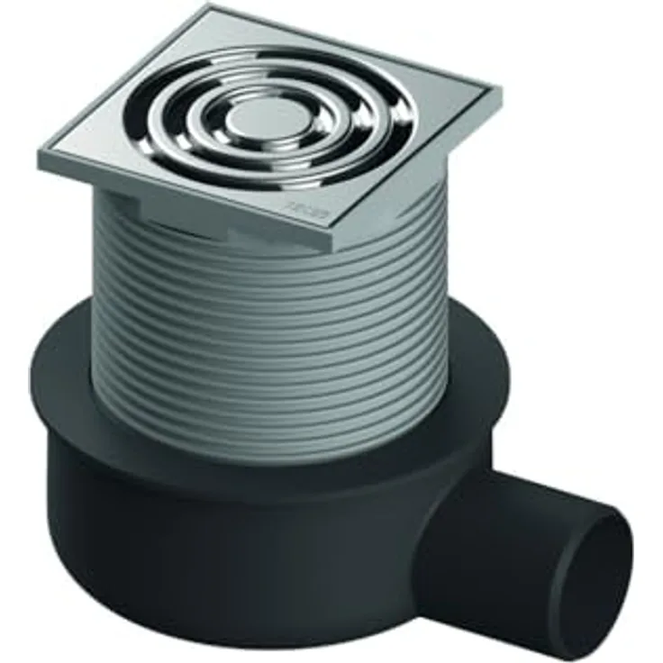TECE TECEdrainpoint S 50 Ablaufset superflach DN 50, Kunststoff mit Edelstahl Designrost, belastbar bis 300 kg