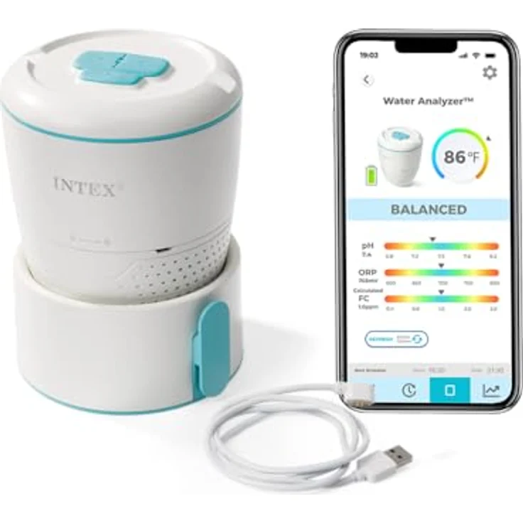 INTEX Water Analyzer, Wasseranalysegerät für Poolpflege, pH und ORP Messung mit INTEX Link App, automatisierte Wasserüberwachung – Bild 2