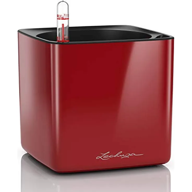 LECHUZA CUBE Glossy 14 scarlet rot highgloss 13512