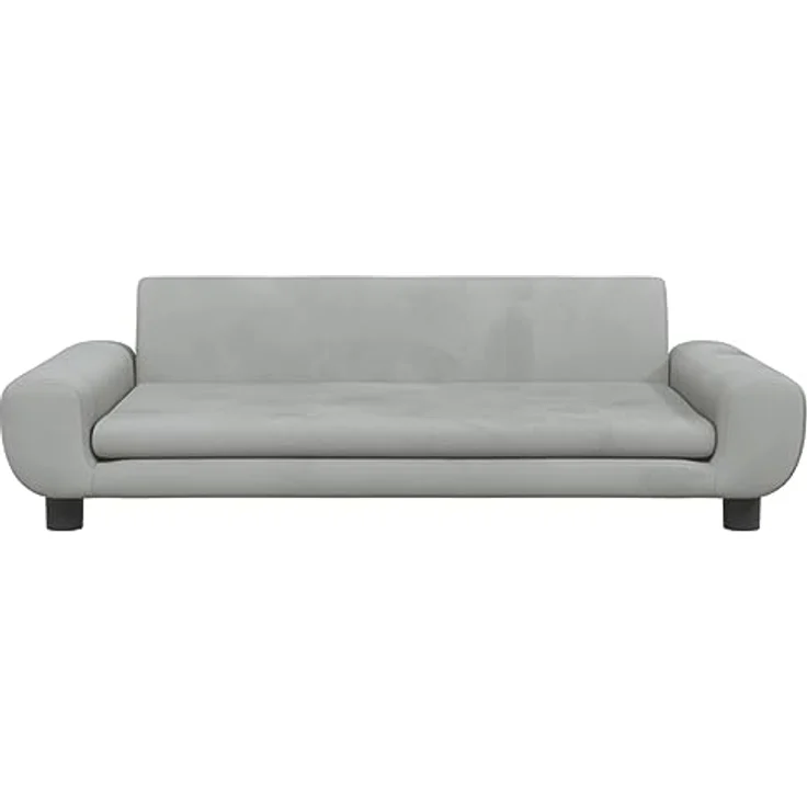 vidaXL Hundebett Hellgrau 100x54x33 cm Samt – Bild 3