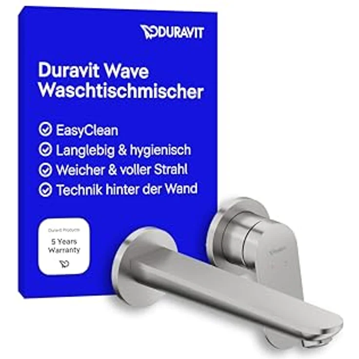 Duravit Wave Einhebel-Waschtischmischer, 202 mm Ausladung, AirPlus Technologie, ohne Ablaufgarnitur, WA10700040 – Bild 1