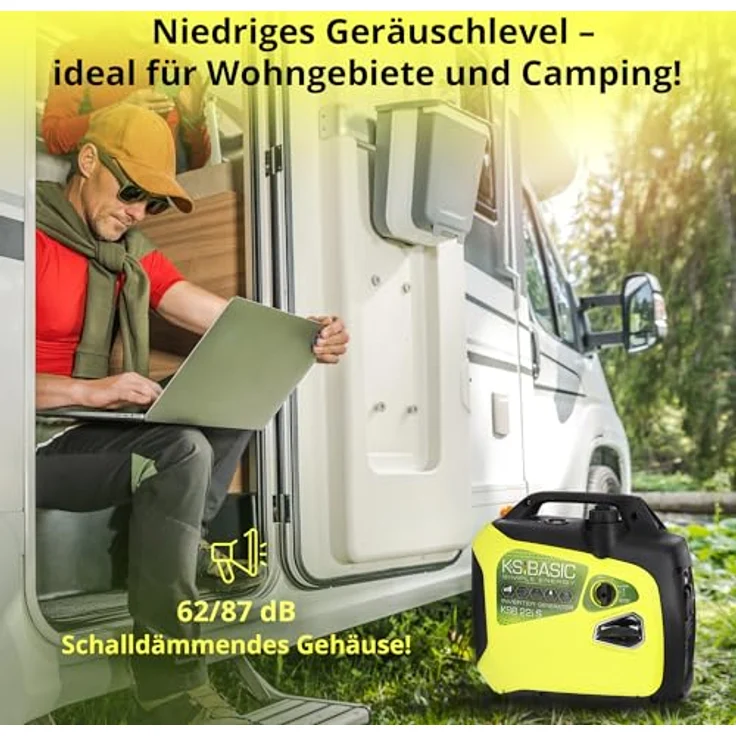 Könner & Söhnen KSB 22i S, Inverter Stromerzeuger Generator, 2,0 kW Leistung, leise mit 62 dB, ECON-MODUS, 15,6 kg leicht – Bild 6