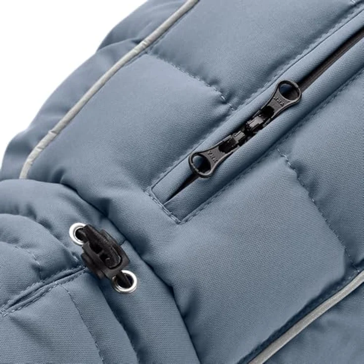 Hunter Tierbedarf Hundemantel Paxson Mops & Co. taubenblau, Steppmantel mit extra Wärme und reflektierenden Paspeln – Bild 3