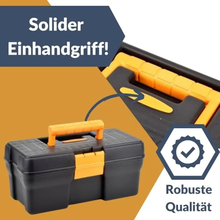 GarPet Werkzeugkoffer klein Werkzeugbox aus Polypropylen, stoßfest und recycelbar, weiß – Bild 5