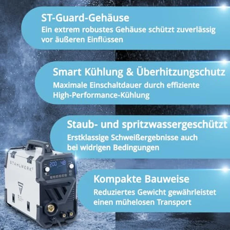 STAHLWERK MIG MAG 200 ST Digital Schweißgerät, 200 A, IGBT Technologie, kompaktes Design, 2-in-1 Kombigerät – Bild 5