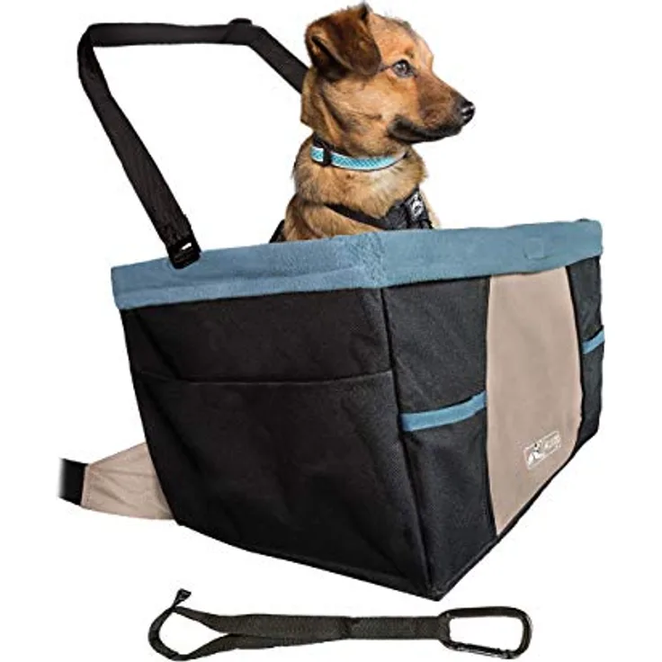 Kurgo Rover Hunde-Autositz, Inklusive Autogurt, Einfache Montage, Für Hunde bis zu 9 kg empfohlen, Schwarz/Blau