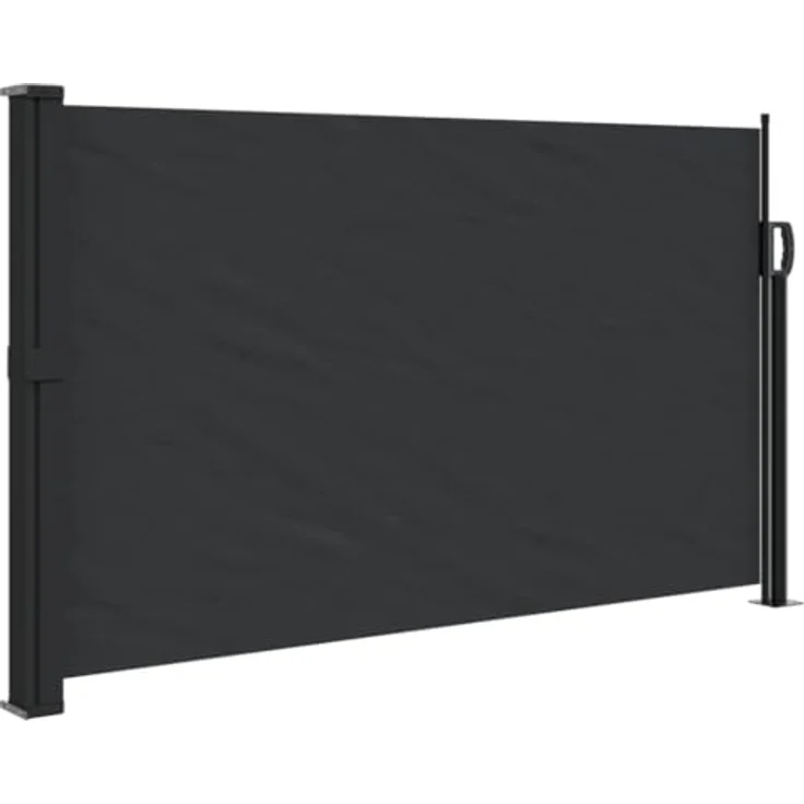 vidaXL Seitenmarkise, Wandmarkise mit PU-Beschichtung, Sichtschutz für Balkon Terrasse Garten, Windschutz Markise, Ausziehbar Schwarz Polyester – Bild 1