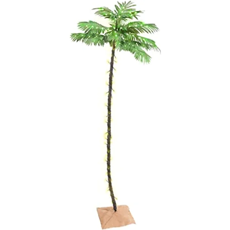 vidaXL Christiana, Kunstpflanze mit 192 warmweiß LEDs, 300 cm hoch, 8 Lichteffekte, Jute-Basis – Bild 1