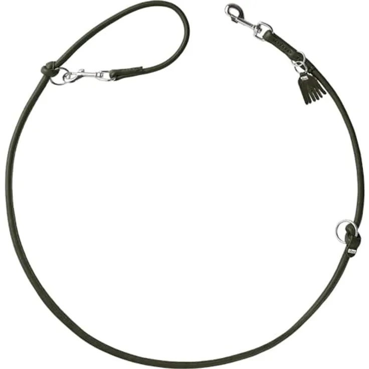 HUNTER Verstellbare Führleine Round & Soft München Premiumleder grün, Made in Germany