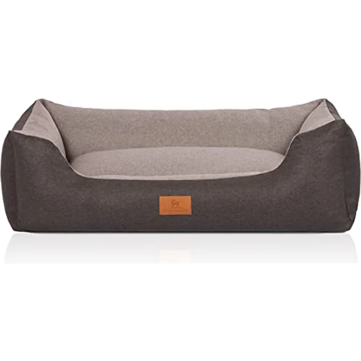 Knuffelwuff 14096-001 Hundebett Hundekörbchen Hundesofa Hundekissen Hundekorb Bezug Waschbar Luke M-L Schwarz-Grau – Bild 2