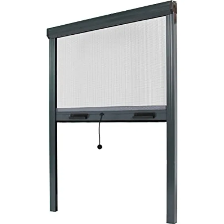 AvosDim.com Insektenschutzrollo Aluminium für Fenster - Anthrazitgrau, B150x H 230 cm - Fiberglas Fliegengitternetz