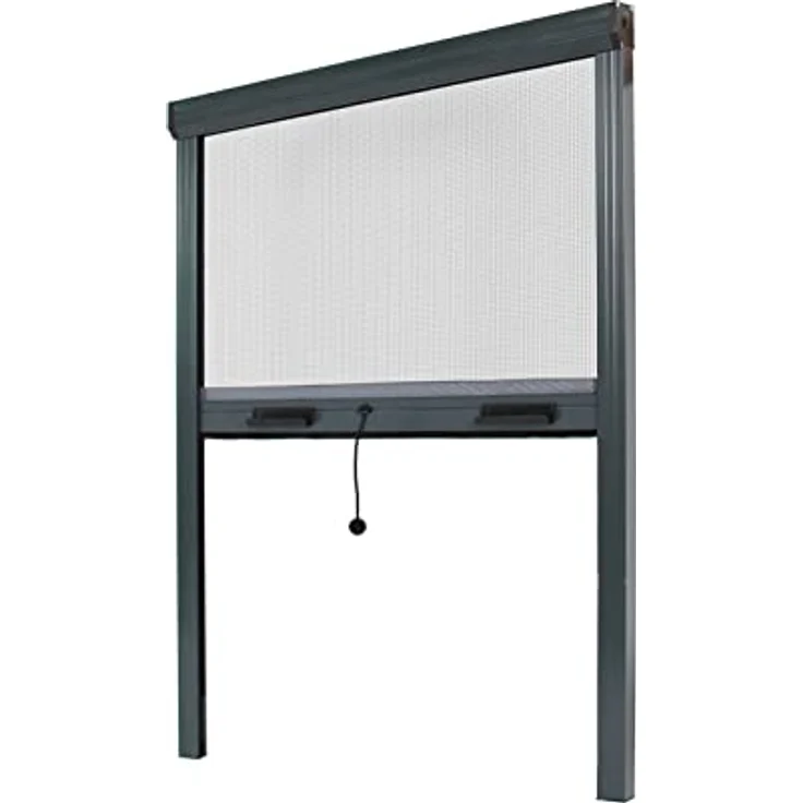 AvosDim.com Insektenschutzrollo Aluminium für Fenster - Anthrazitgrau, B150x H 230 cm - Fiberglas Fliegengitternetz – Bild 1