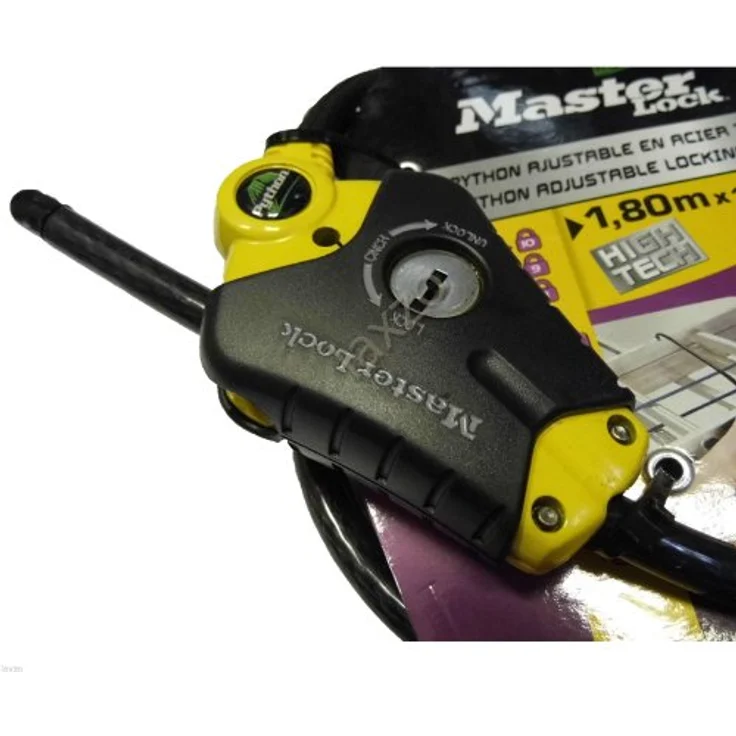 Master Lock 8433EURD Verstellbares Kabelschloss mit Schüsselschloss [Kabel einstellbar von 30 cm bis 1,8 m] [Python] - Ideal für Sportausrüstung, Werkzeuge und Gartenmöbel – Bild 5