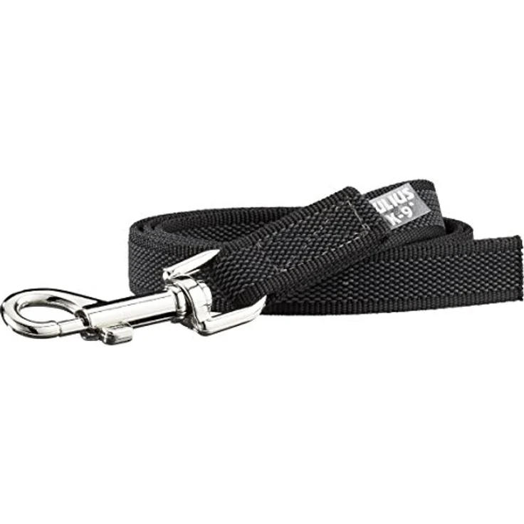 JULIUS K-9 IDC Color & Gray gumierte Leine, 20 mm x 1 m ohne Schlaufe, strapazierfähiger Textilstoff, Schwarz-Grau – Bild 1