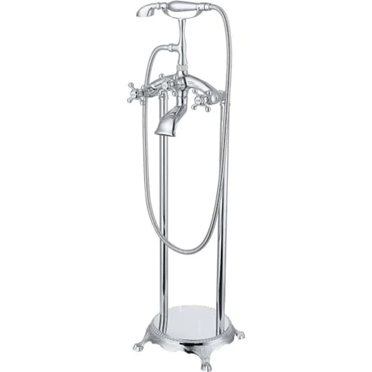 HOME DELUXE Duscharmatur RETRO, freistehende Standarmatur mit Handbrause, verchromt, 100 cm Höhe – Bild 1