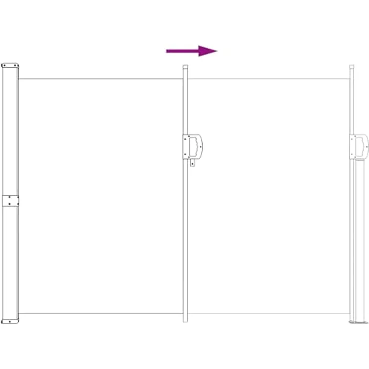 vidaXL Ausziehbare Seitenmarkise 120 x 300 cm, grau, UV- und wasserabweisend mit stabiler Stahlkonstruktion – Bild 3