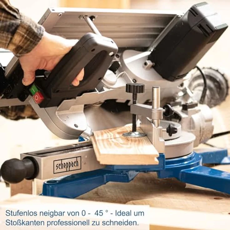 Scheppach Kappsäge HM100T (Tischkreissäge mit 1800 Watt, Sägeblatt-254mm, Schnittbreite 110mm, Schnitthöhe 70mm, sägeblatt mit 60 Zähnen) – Bild 5