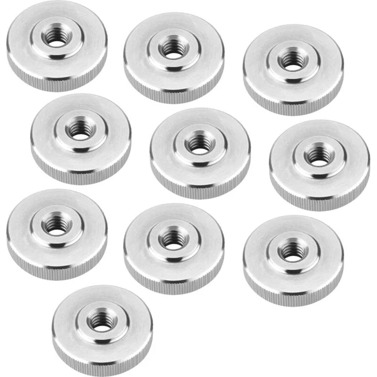 SO-TECH Rändelmutter Edelstahl V2A (SS304), 10er Set M6 flache Form DIN 467 mit gerändelten Seitenflächen