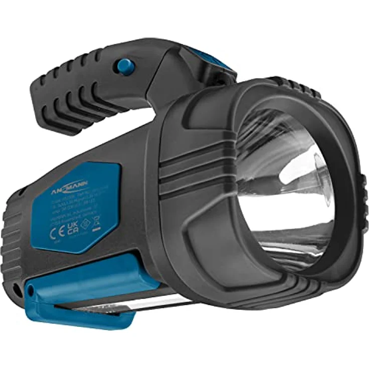 ANSMANN LED Handscheinwerfer superhell & große Leuchtweite 200m, lange Leuchtdauer 8h, Standfuß, Pistolengriff, Handleuchte ideal für Camping, Arbeit, Werkstatt, KFZ, Jagd, Angeln, Wandern – Bild 1