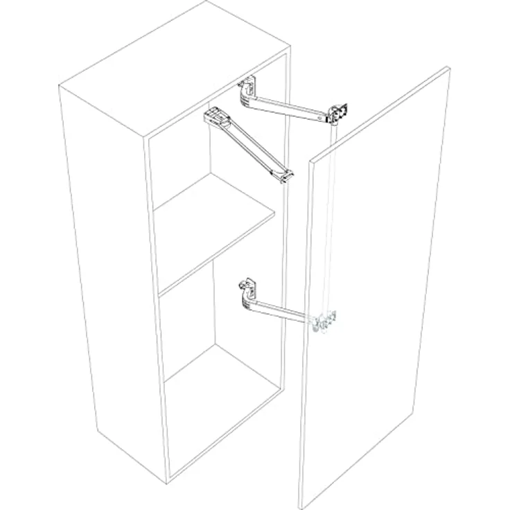 Servetto Schwenktürbeschlag MOTION-V KB 900 mm, Druckgussaluminium grau lackiert, 3D Verstellung, für Korpusstärke mind. 20 mm – Bild 4
