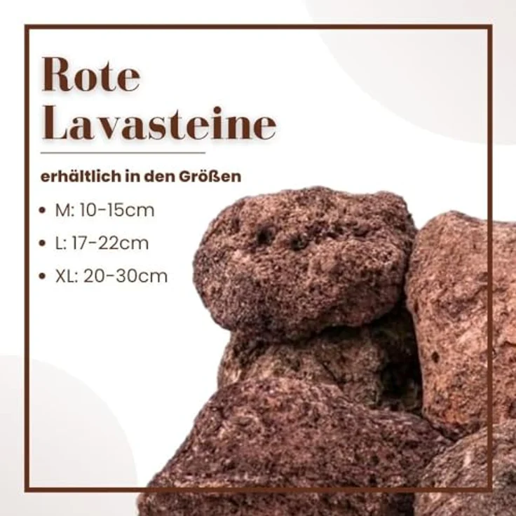 AquaOne Aquarium Steine Rote Lavasteine I Natursteine Lava 25kg Mix Größe M-XL I Aquascaping Gestein für Tank I Lavagestein Dekoration Aquascape Deko – Bild 2