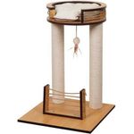 Karlie Kratzbaum Karlie Flamingo Kratzbaum Pitch, modernes Design mit Federspielzeug, 50 x 50 x 72 cm, beige