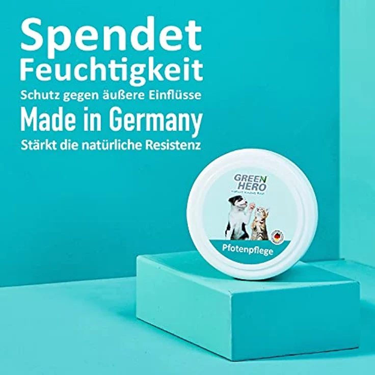 Green Hero Pfotenpflege für Hunde und Katze Pfotenbalsam mit Pfotenschutz in einem Produkt Pfotensalbe gegen Risse und Austrocknung mit Arnikaöl, Rapsöl, Lorbeerblatt öl 75 ml – Bild 2