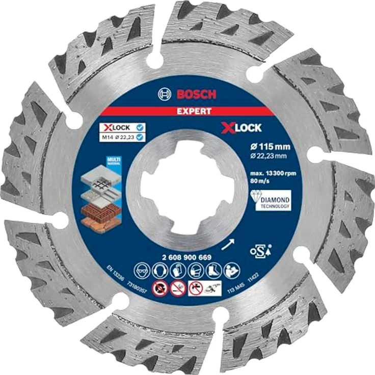 Expert MultiMaterial X-LOCK Diamanttrennscheiben,115 x 22,23 x 2,4 x 12 mm – Bild 2