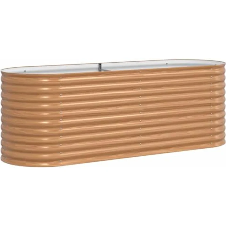 vidaXL Hochbeet Garten-Hochbeet aus braunem Stahl, 240 x 80 x 81 cm mit offenem Bodendesign für gesunde Pflanzen – Bild 1