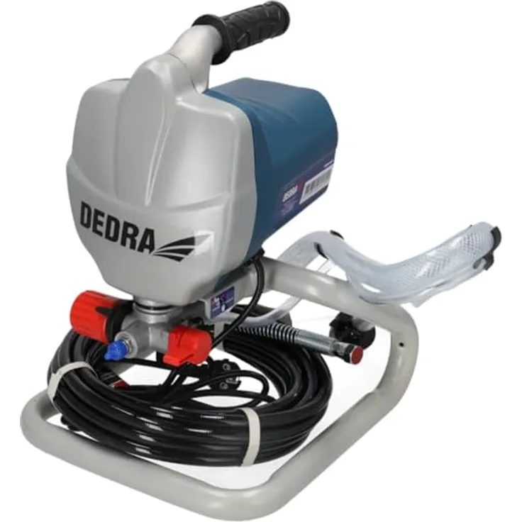 Dedra DED7421 Airless-Farbspritzgerät, 1L/min, 205Bar/650W, für Innen- und Außenbereich, inkl. Spritzpistole & Zubehör