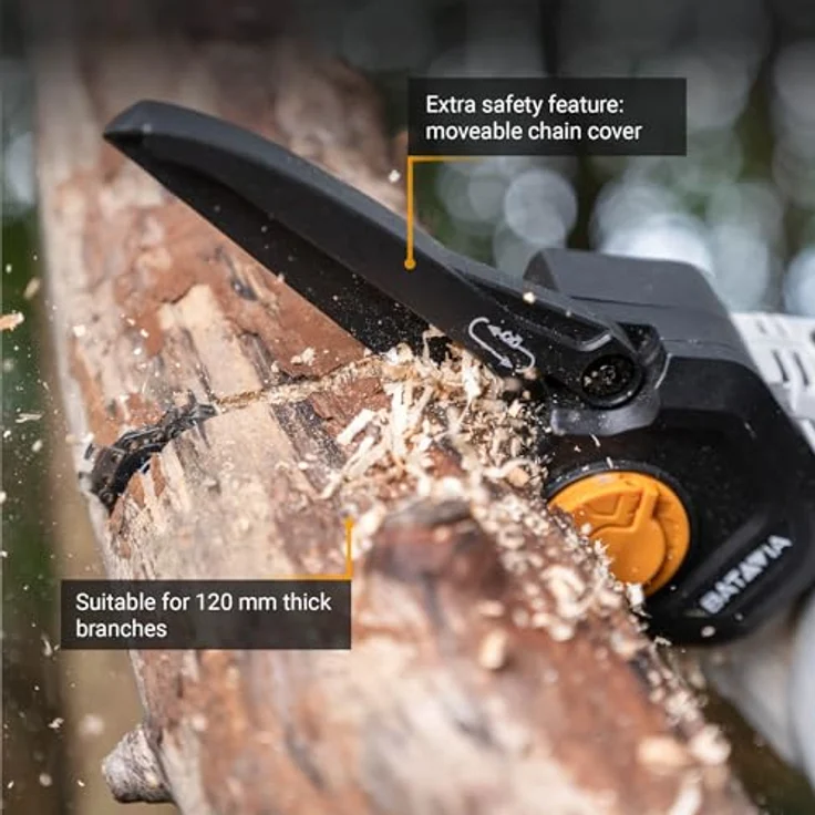 Batavia Nexxsaw V3.1, Akku-Kettensäge mit Ölschmiersystem und rotierendem Kopf, einhandbedienbar – Bild 4