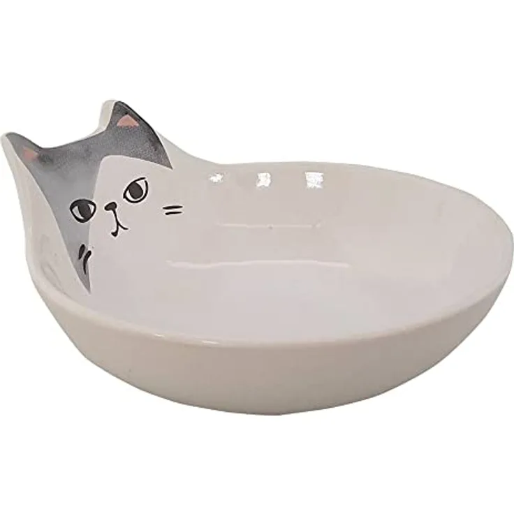 Nobby 82451 Katzen Keramik Schale Kato weiß; Ø 12 x 5,5 cm, 0,15 l