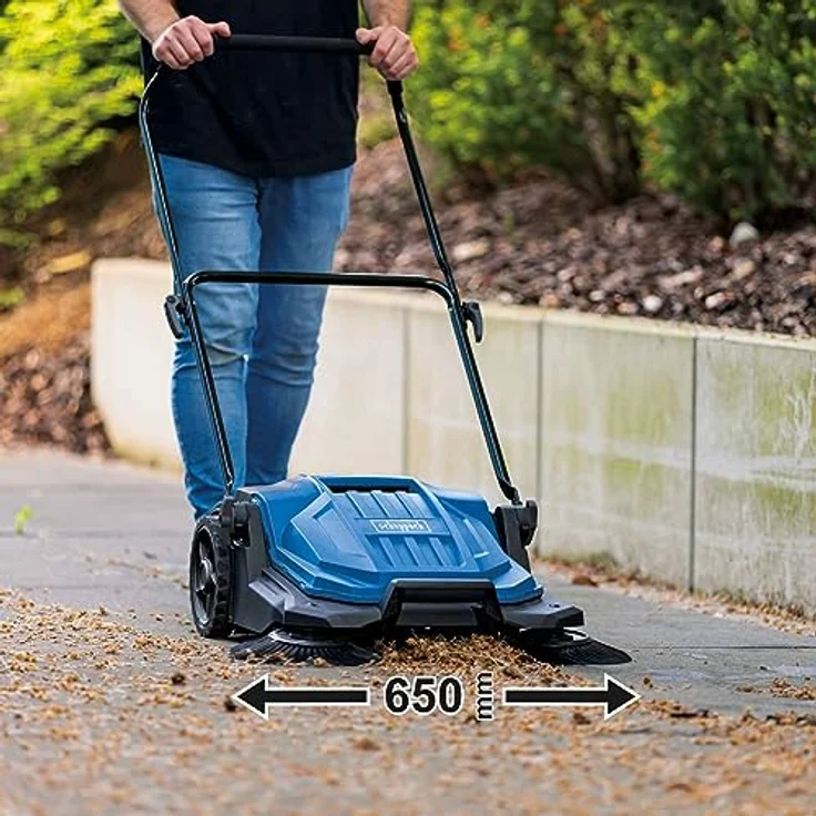 Scheppach Handkehrmaschine »S800«, 650 mm Kehrbreite, 3-Bürsten-Kehrsystem, 20 Liter Kehrbehälter, schwarz – Bild 2