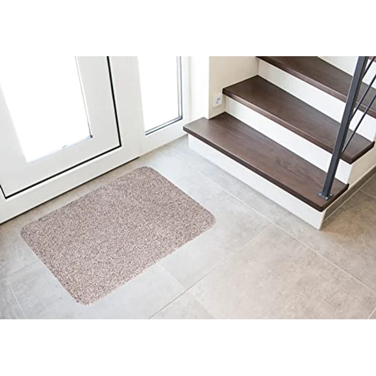 andiamo Fußmatte Samson - Schmutzfangmatte aus Baumwolle für den Hauseingang - einsetzbar als Fußmatte innen, Fußabtreter im überdachten Außenbereich oder als Haustiermatte 50 x 80 cm Hellbeige – Bild 3