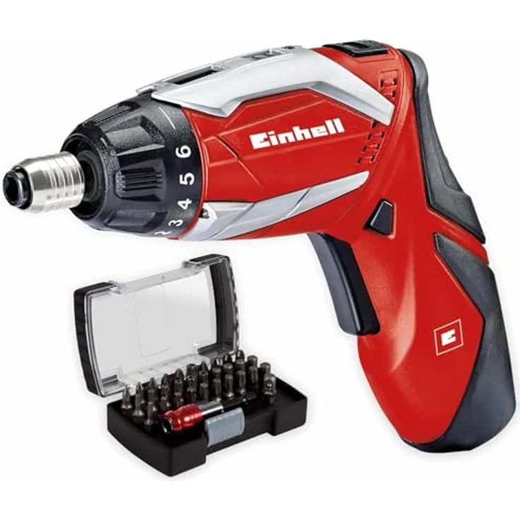 Einhell Akku Knick Schrauber Set TE-SD 3,6 Li (Lithium Ionen, 3,6 V, 1,5 Ah, 3,5 Nm, 2x LED-Licht, Ladegerät, 32 tlg. Bitset, Aufbewahrungsbox) – Bild 2