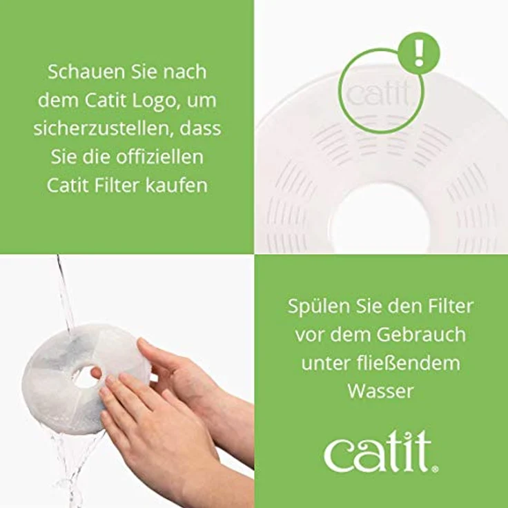 Catit Flower Fountain, Blumentrinkbrunnen für Katzen, 3L, weiß/grün, 1 Stück (1er Pack) – Bild 5