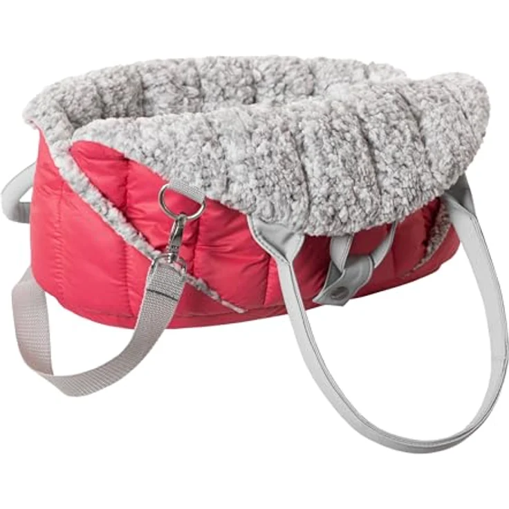 DOGGY Hundetasche, Tragetuch, Tragetasche, Transportbox, Höhenverstellbar, Reise, 38x24x28 cm, Himbeer – Bild 4