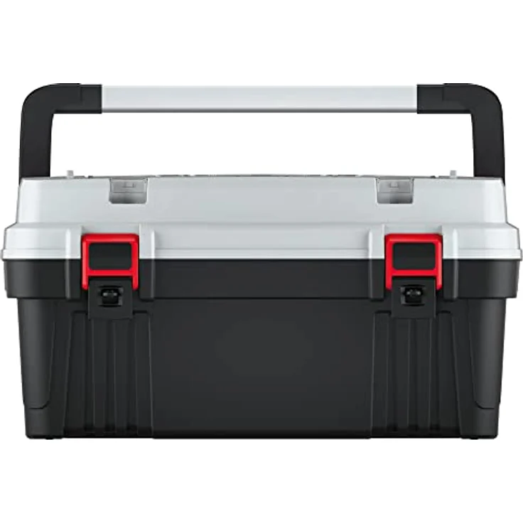 Prosperplast Werkzeugbox OPTIMA, 58,6 x 29,6 x 30,5 cm, schwarz/rot, Kunststoff, montiert – Bild 3