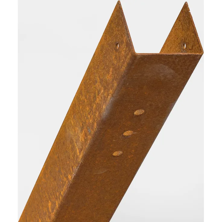 BambusBASIS Seitliches Rahmenprofil 242 cm, Cortenstahl mit Lochung für Zaunfeldmontage