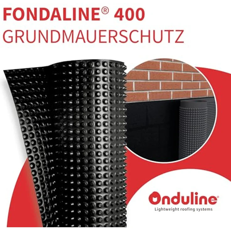 Onduline FONDALINE 400 Noppenbahn Hochbeetfolie, 0,5m x 5m, druck- und wurzelfest, optimale Luftzirkulation – Bild 2