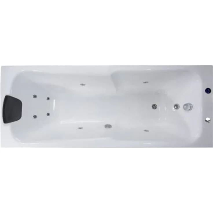 Basera® Indoor Whirlpool Badewanne Bali Basic, 180 x 75 cm, hochglanzweiß, mit 8 Massagedüsen und LED-Farblichtambiente – Bild 1