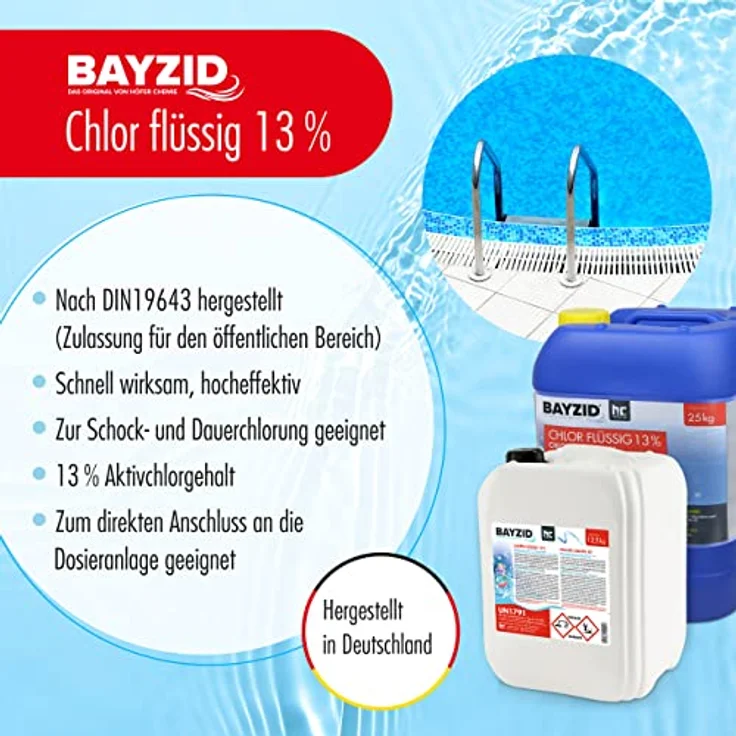 1 x 25 kg Chlor Flüssig BAYZID in 25 Kg Kanistern – Bild 2