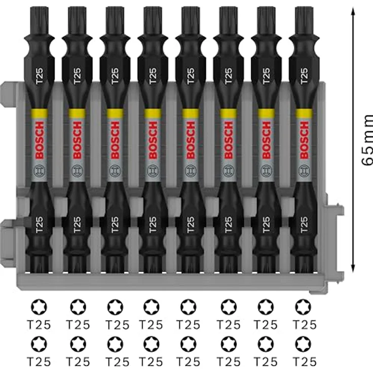 Bosch Professional Accessories 2608522340 Bosch Professional 8tlg. Doppelschrauber Set Torx (Impact Control, 8 x T25-T25 Bits-Länge: 65mm, Pick and Click) – Bild 4