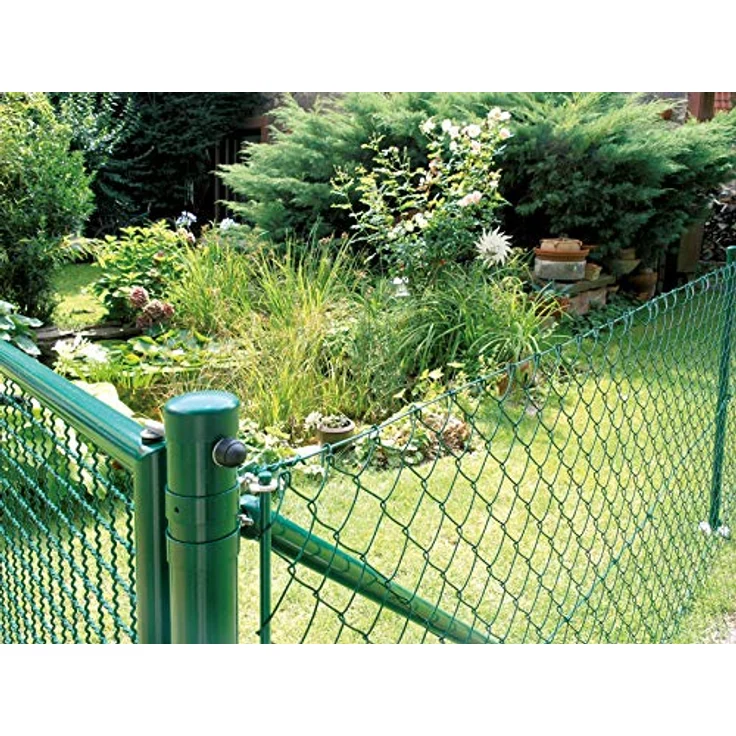 Alberts 697044 Maschendrahtzaun Komplettset zum Einbetonieren, grün, Höhe 100 cm, Länge 15 m, inkl. Kniekissen und Zubehör – Bild 4