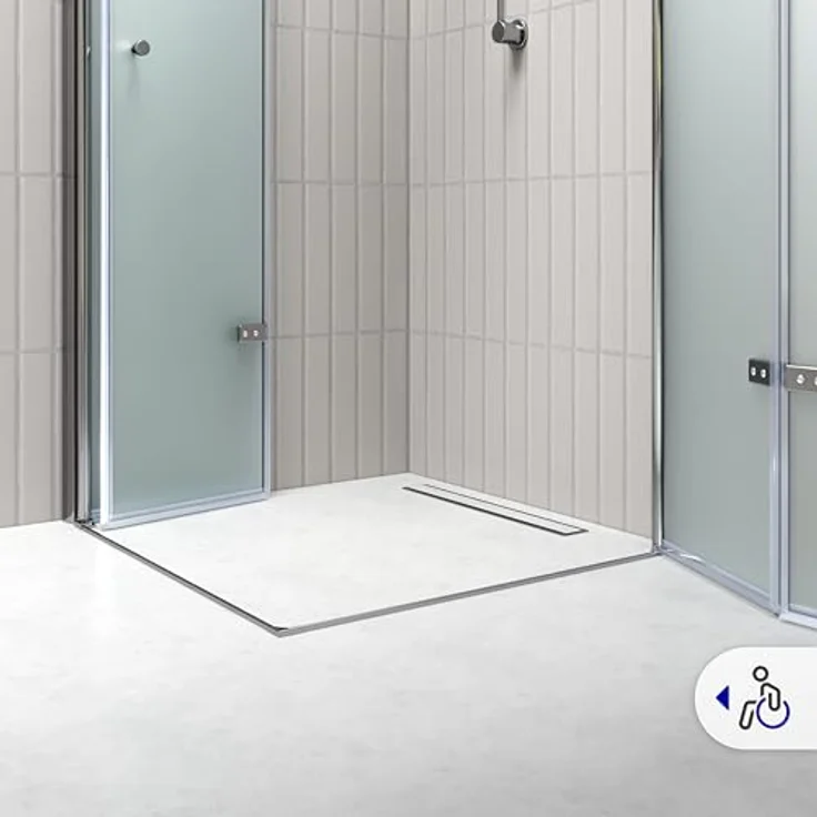 i-flair DK99 Falttür Duschkabine 70x70x190 cm, satinierte 6 mm Sicherheitsglas mit silbernen Profilen, platzsparend und für Menschen mit eingeschränkter Mobilität geeignet – Bild 8
