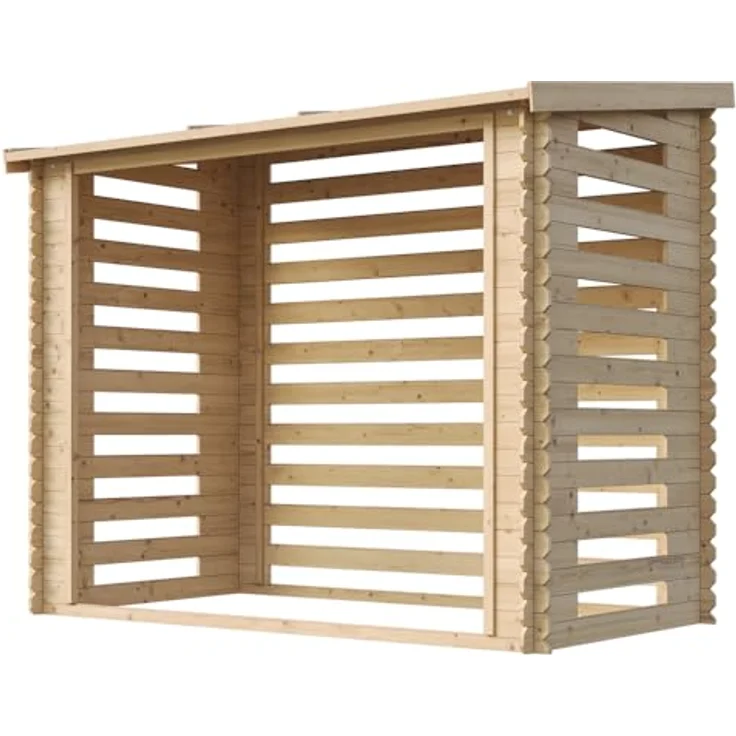 TIMBELA Holz Kaminholzregal TIMBELA M202, 2.63m² Holzhalter für Garten, B232xL146xH199 cm, wetterfestes Dach, einfache Montage – Bild 3
